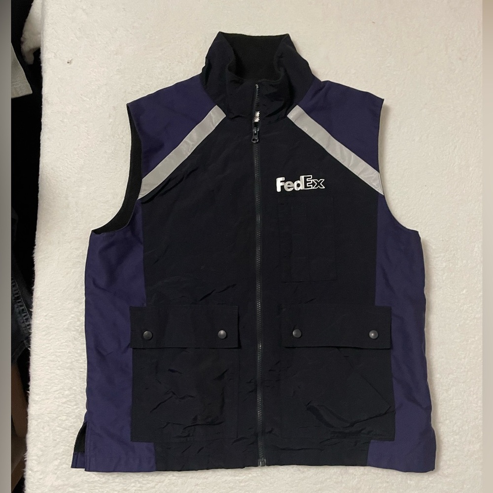 FedEx Men's Black and Purple Vest size L